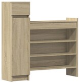VidaXL Schoenenkast 100,5x28x100 cm bewerkt hout sonoma eikenkleurig