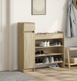 VidaXL Schoenenkast 100,5x28x100 cm bewerkt hout sonoma eikenkleurig