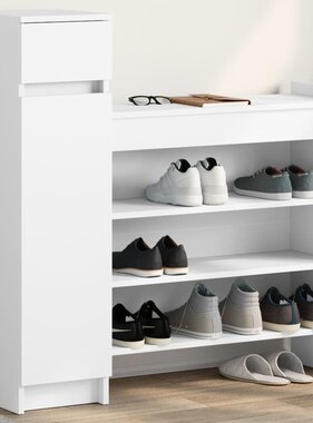 VidaXL Schoenenkast 100,5x28x100 cm bewerkt hout wit