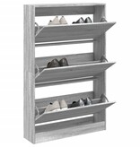 VidaXL Schoenenkast 80x21x125,5 cm bewerkt hout grijs sonoma eiken