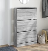 VidaXL Schoenenkast 80x21x125,5 cm bewerkt hout grijs sonoma eiken