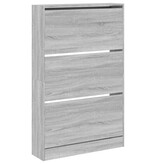 VidaXL Schoenenkast 80x21x125,5 cm bewerkt hout grijs sonoma eiken