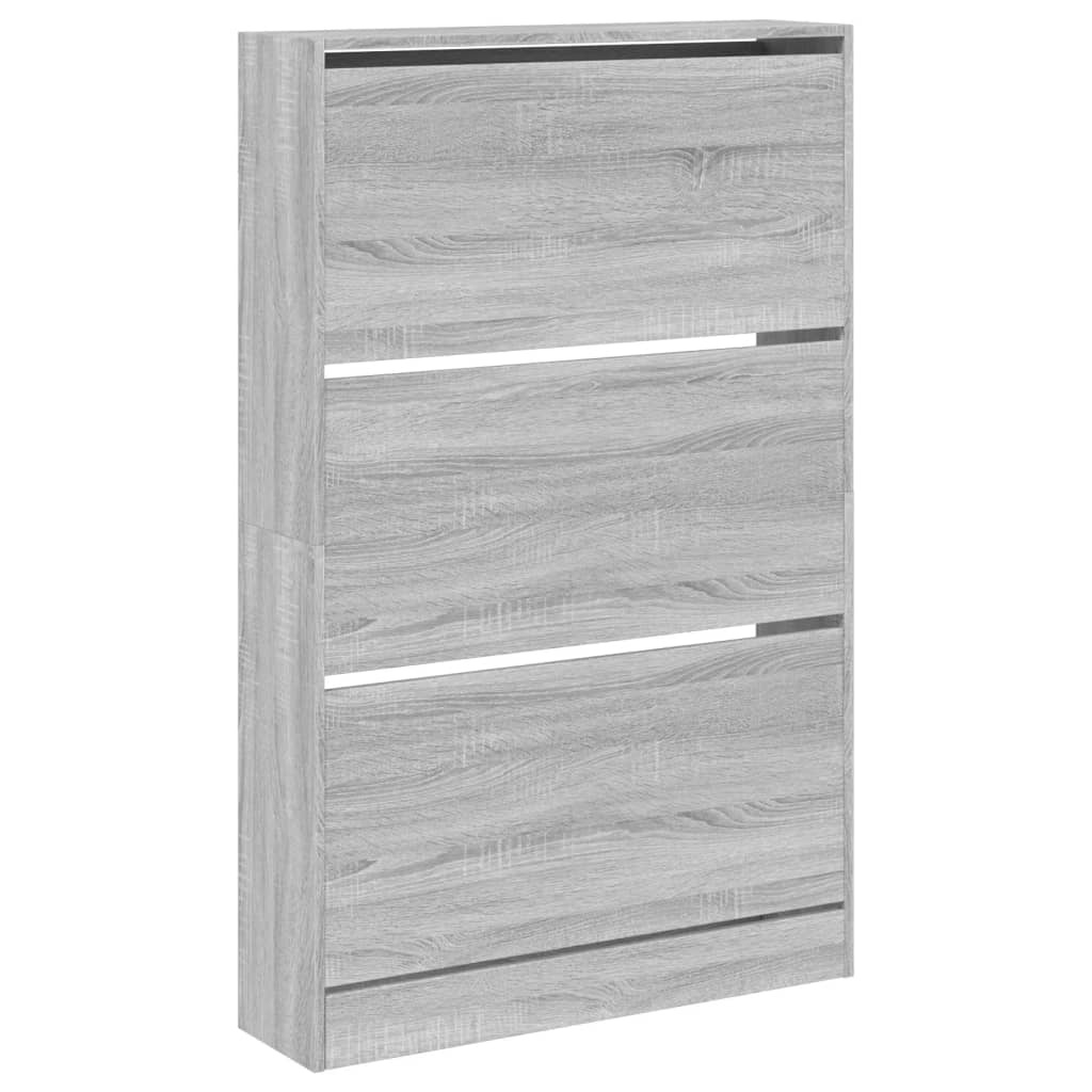 VidaXL Schoenenkast 80x21x125,5 cm bewerkt hout grijs sonoma eiken