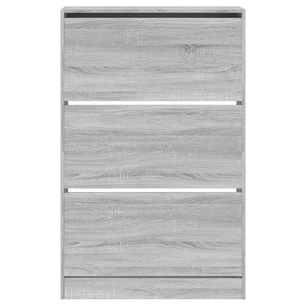 VidaXL Schoenenkast 80x21x125,5 cm bewerkt hout grijs sonoma eiken