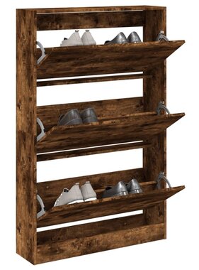 VidaXL Schoenenkast 80x21x125,5 cm bewerkt hout gerookt eikenkleurig