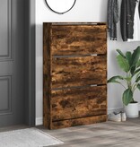 VidaXL Schoenenkast 80x21x125,5 cm bewerkt hout gerookt eikenkleurig