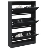 VidaXL Schoenenkast 80x21x125,5 cm bewerkt hout zwart