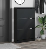 VidaXL Schoenenkast 80x21x125,5 cm bewerkt hout zwart