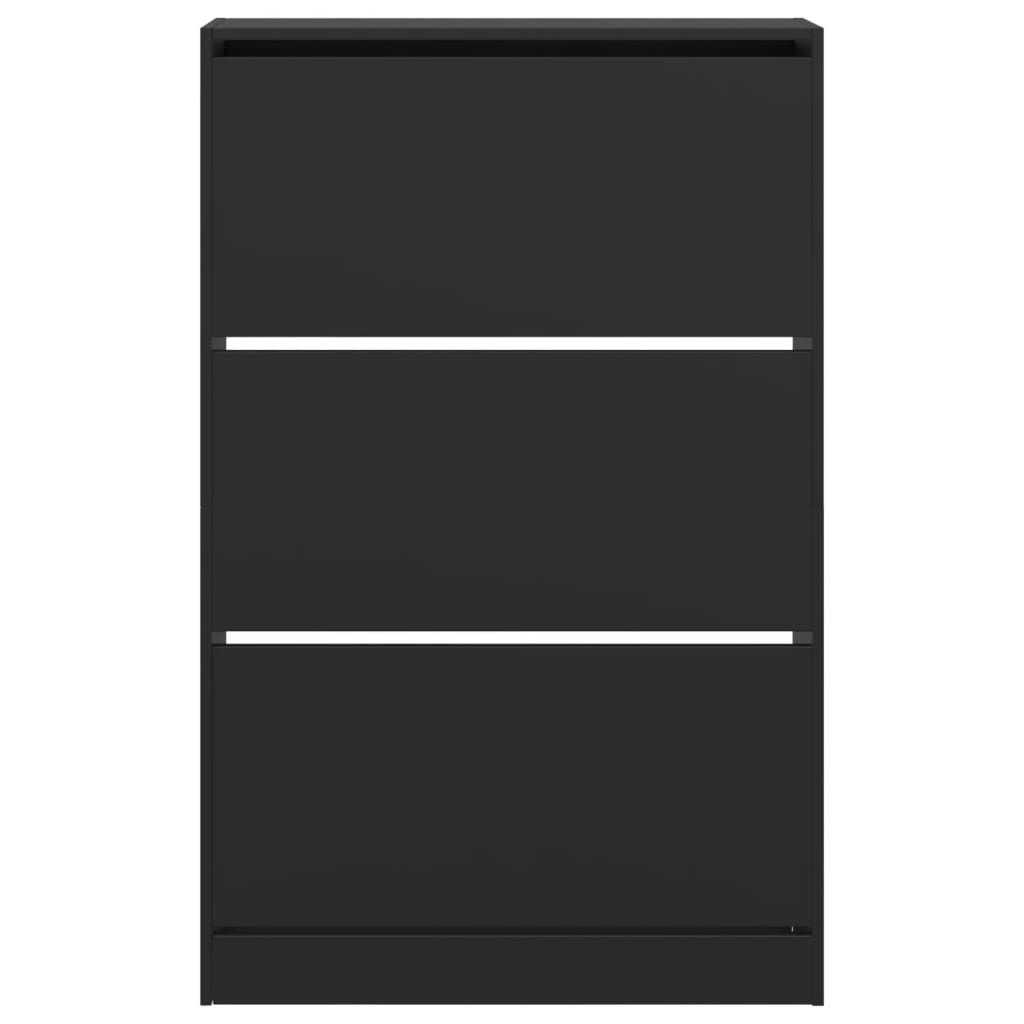 VidaXL Schoenenkast 80x21x125,5 cm bewerkt hout zwart