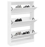 VidaXL Schoenenkast 80x21x125,5 cm bewerkt hout wit