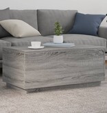 VidaXL Salontafel met LED-verlichting 90x50x40 cm grijs sonoma eiken