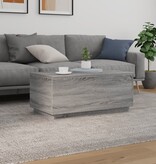 VidaXL Salontafel met LED-verlichting 90x50x40 cm grijs sonoma eiken