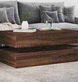 VidaXL Salontafel met LED-verlichting 90x50x40 cm bruin eikenkleur