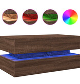 VidaXL Salontafel met LED-verlichting 90x50x40 cm bruin eikenkleur