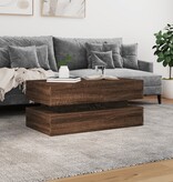 VidaXL Salontafel met LED-verlichting 90x50x40 cm bruin eikenkleur