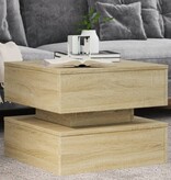 VidaXL Salontafel met LED-verlichting 50x50x40 cm sonoma eiken