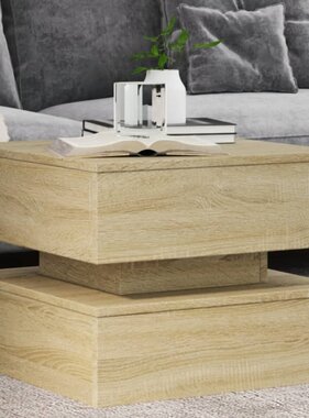 VidaXL Salontafel met LED-verlichting 50x50x40 cm sonoma eiken