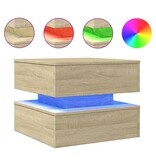 VidaXL Salontafel met LED-verlichting 50x50x40 cm sonoma eiken