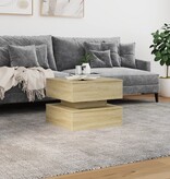 VidaXL Salontafel met LED-verlichting 50x50x40 cm sonoma eiken