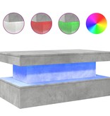 VidaXL Salontafel met LED-verlichting 90x50x40 cm betongrijs