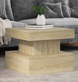 VidaXL Salontafel met LED-verlichting 50x50x40 cm sonoma eiken