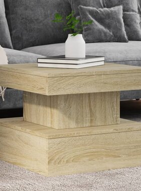 VidaXL Salontafel met LED-verlichting 50x50x40 cm sonoma eiken