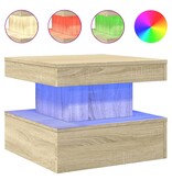 VidaXL Salontafel met LED-verlichting 50x50x40 cm sonoma eiken