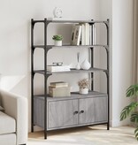 VidaXL Boekenkast 3-laags 70x30x109,5 cm bewerkt hout grijs sonoma