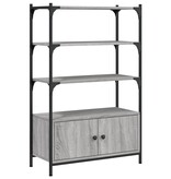 VidaXL Boekenkast 3-laags 70x30x109,5 cm bewerkt hout grijs sonoma