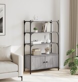 VidaXL Boekenkast 3-laags 70x30x109,5 cm bewerkt hout grijs sonoma