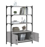 VidaXL Boekenkast 3-laags 70x30x109,5 cm bewerkt hout grijs sonoma