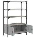 VidaXL Boekenkast 3-laags 70x30x109,5 cm bewerkt hout grijs sonoma
