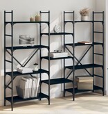 VidaXL Boekenkast 160x28,5x136,5 cm bewerkt hout zwart