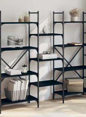 VidaXL Boekenkast 160x28,5x136,5 cm bewerkt hout zwart