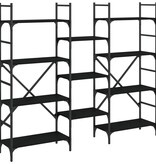 VidaXL Boekenkast 160x28,5x136,5 cm bewerkt hout zwart