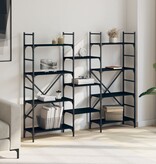 VidaXL Boekenkast 160x28,5x136,5 cm bewerkt hout zwart