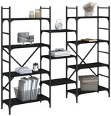 VidaXL Boekenkast 160x28,5x136,5 cm bewerkt hout zwart