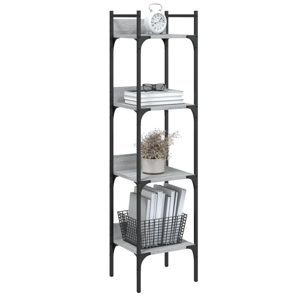 VidaXL Boekenkast 4-laags 35x30x138,5 cm bewerkt hout grijs sonoma