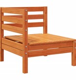 VidaXL Tuinbank 3-zits met voetenbank massief grenenhout wasbruin