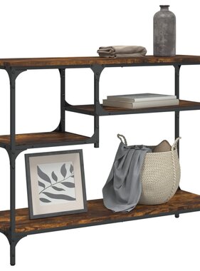 VidaXL Wandtafel met schappen 100x35x75 cm gerookt eikenkleurig