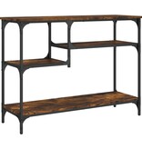 VidaXL Wandtafel met schappen 100x35x75 cm gerookt eikenkleurig