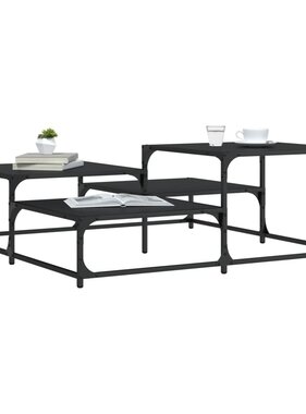 VidaXL Salontafel 107x107x40 cm bewerkt hout zwart