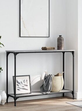 VidaXL Wandtafel 101x30,5x75 cm bewerkt hout grijs sonoma eikenkleurig