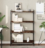 VidaXL Boekenkast 4-laags 80x30x120 cm bewerkt hout gerookt eikenkleur