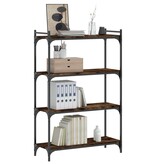 VidaXL Boekenkast 4-laags 80x30x120 cm bewerkt hout gerookt eikenkleur