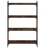VidaXL Boekenkast 4-laags 80x30x120 cm bewerkt hout gerookt eikenkleur
