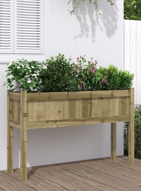 VidaXL Plantenbak met poten 110x31x70 cm geïmpregneerd grenenhout