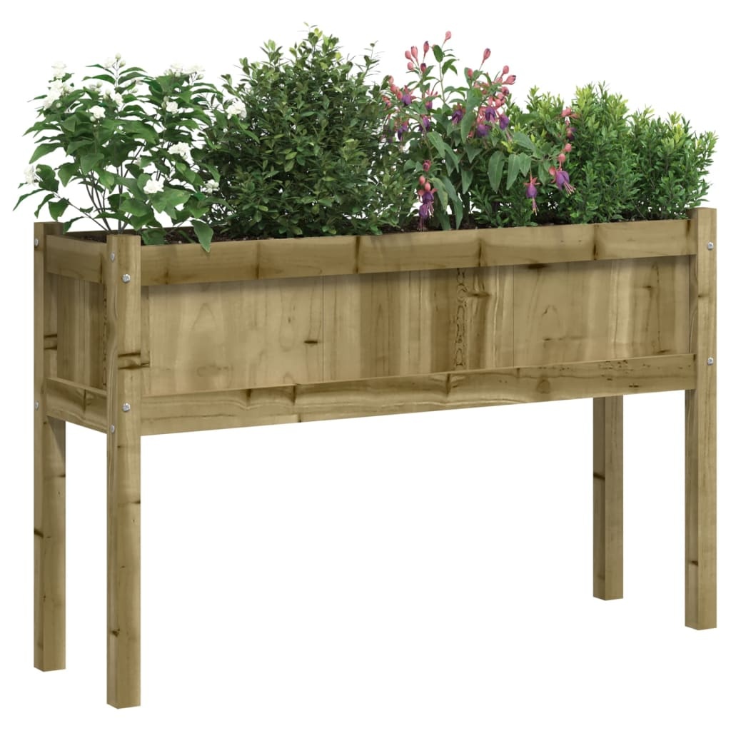 VidaXL Plantenbak met poten 110x31x70 cm geïmpregneerd grenenhout