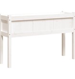 VidaXL Plantenbak met poten 110x31x70 cm massief grenenhout wit