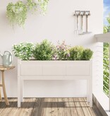 VidaXL Plantenbak met poten 110x31x70 cm massief grenenhout wit